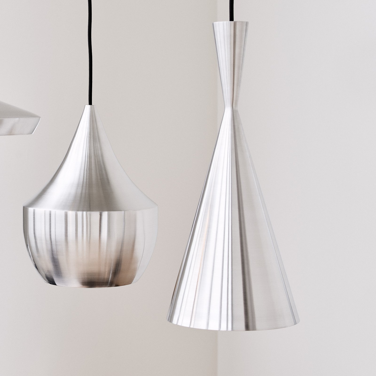 Tom Dixon LED hanging light Beat Fat Unbeaten, aluminium-coloured