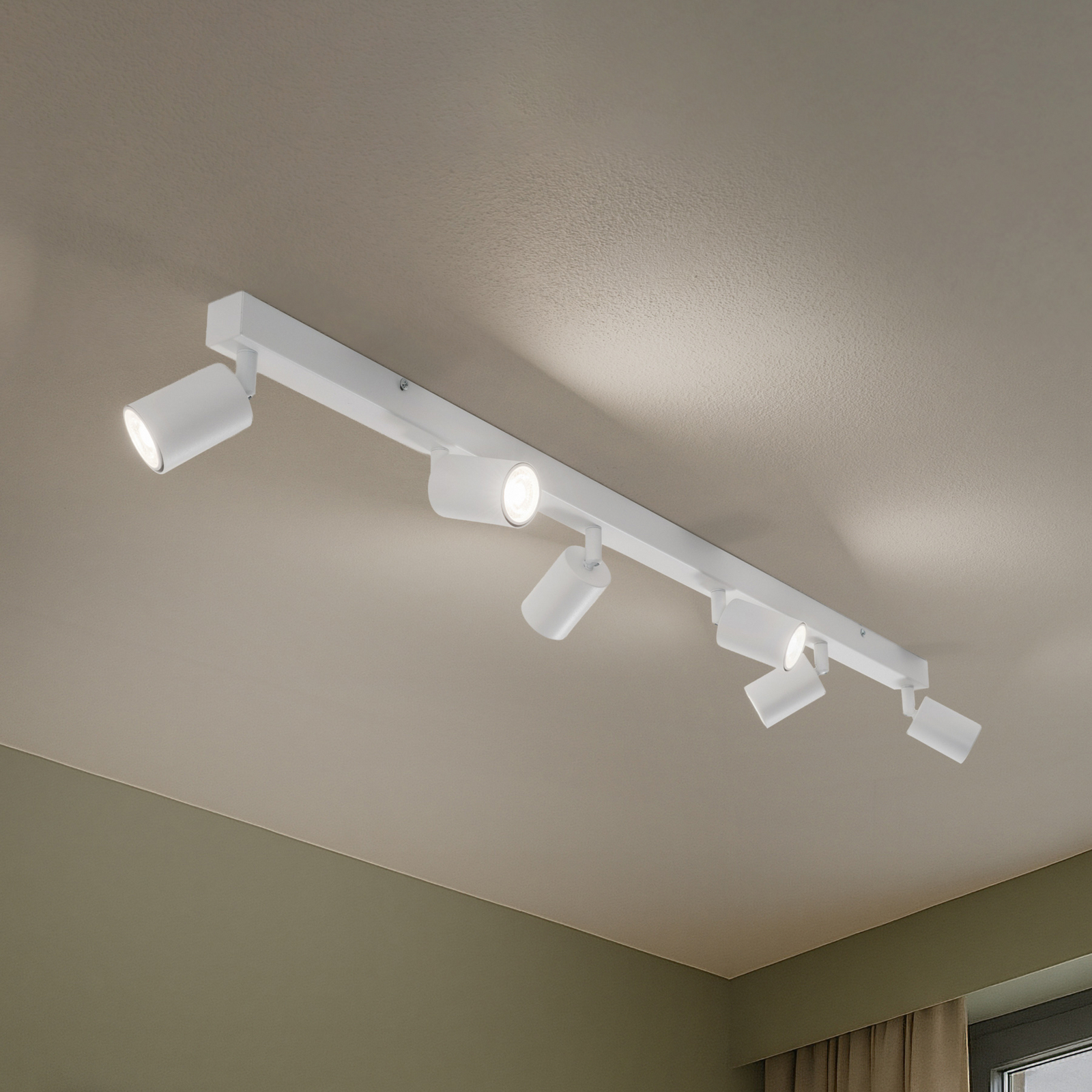 Downlight Top, hvit, 127 cm, 6 lyskilder, metall, GU10