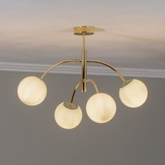 Euluna plafón Karda, dorado, 4 luces