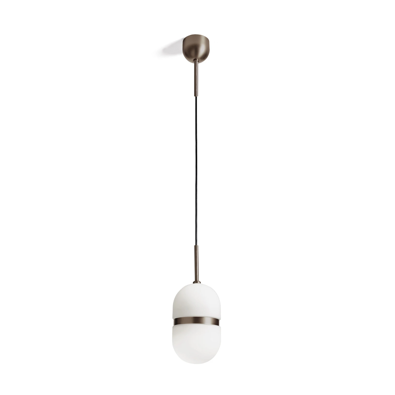 Závěsné svítidlo Domu, Ø 15 cm, bronzová/bílá, sklo, GX53