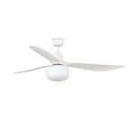 Ventilateur de plafond avec éclairage Outwood, blanc, courant continu,