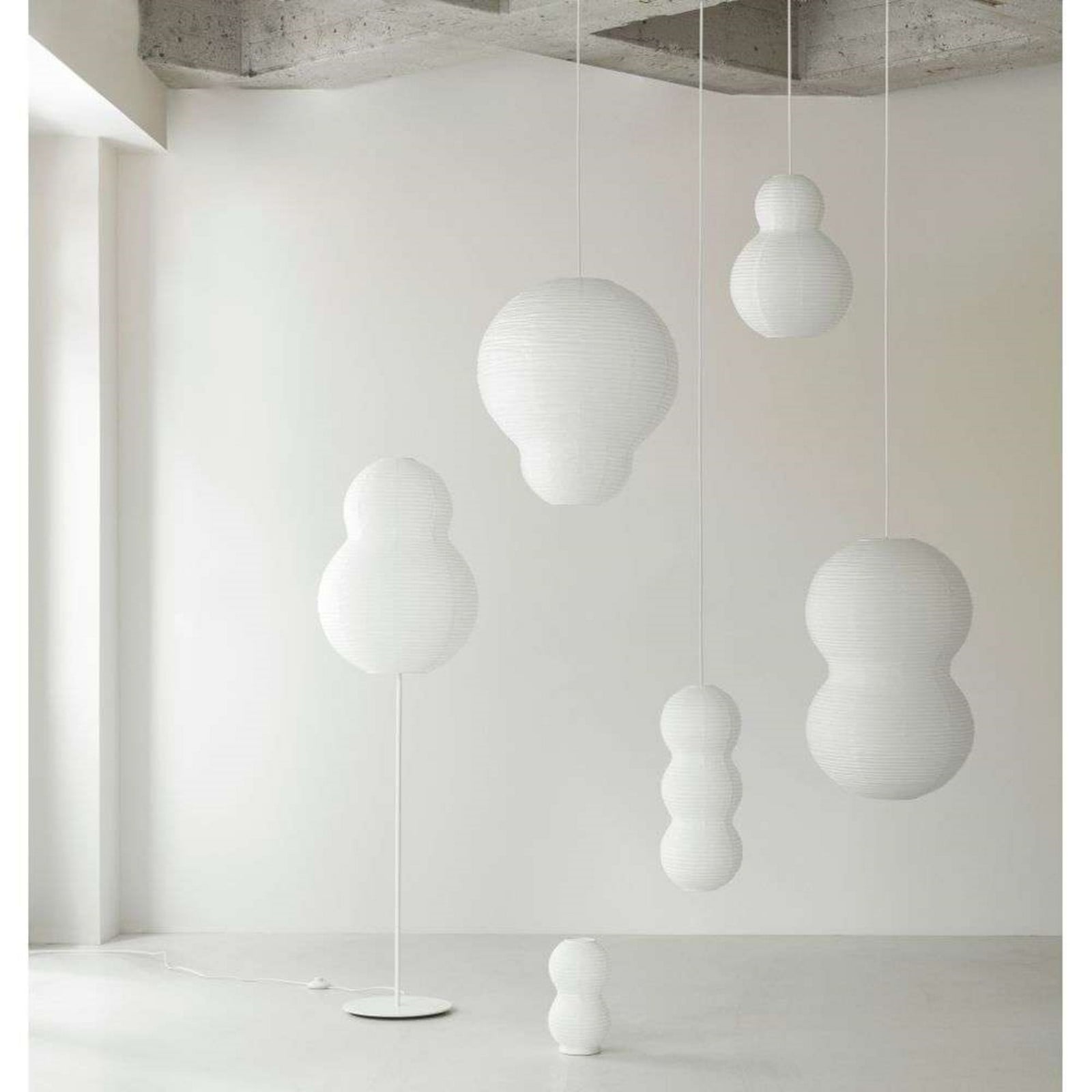 Puff Bubble Gulvlampe White Normann Copenhagen - Stue - Papir / karton
