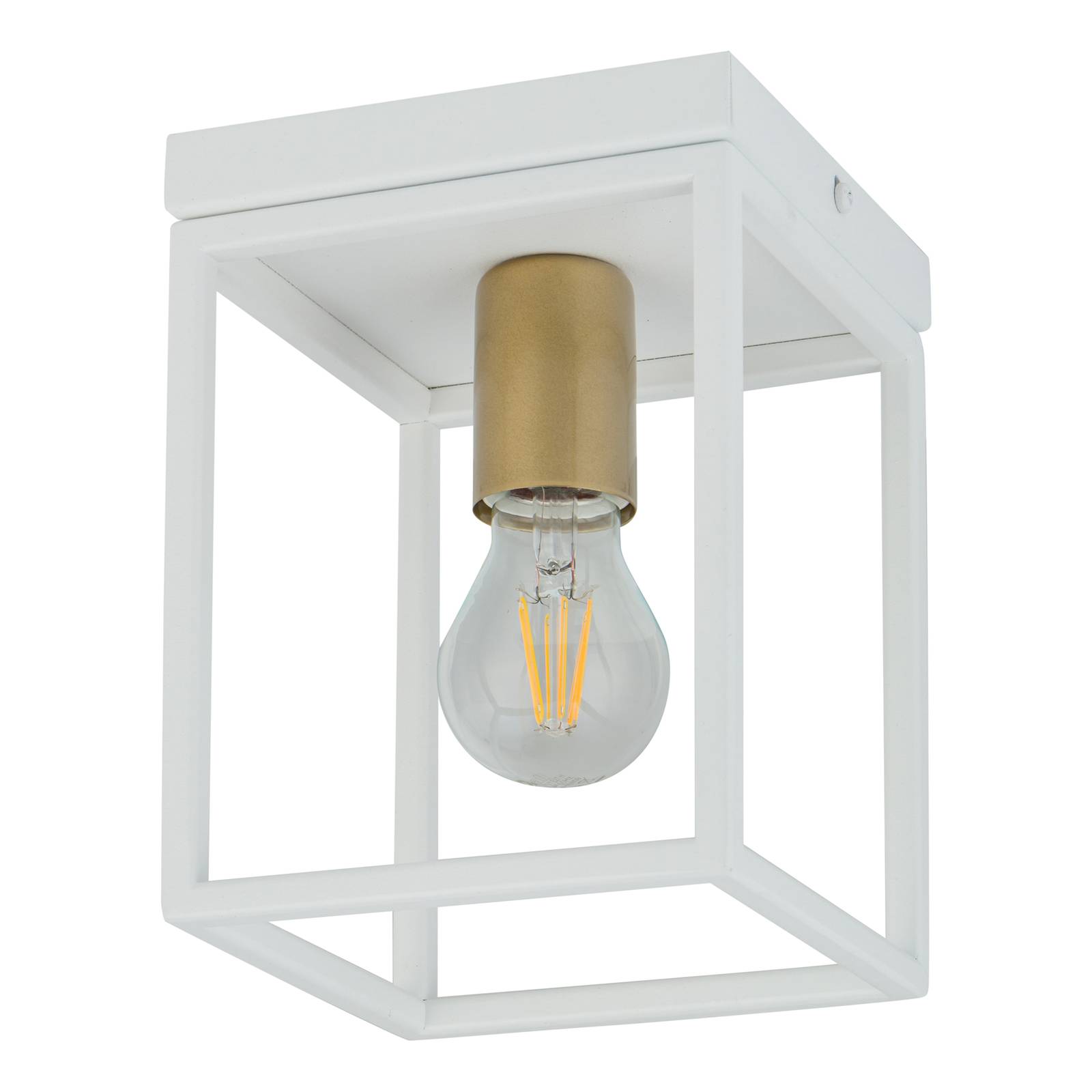Plafondlamp Aramis, 1-lamp, wit/goud