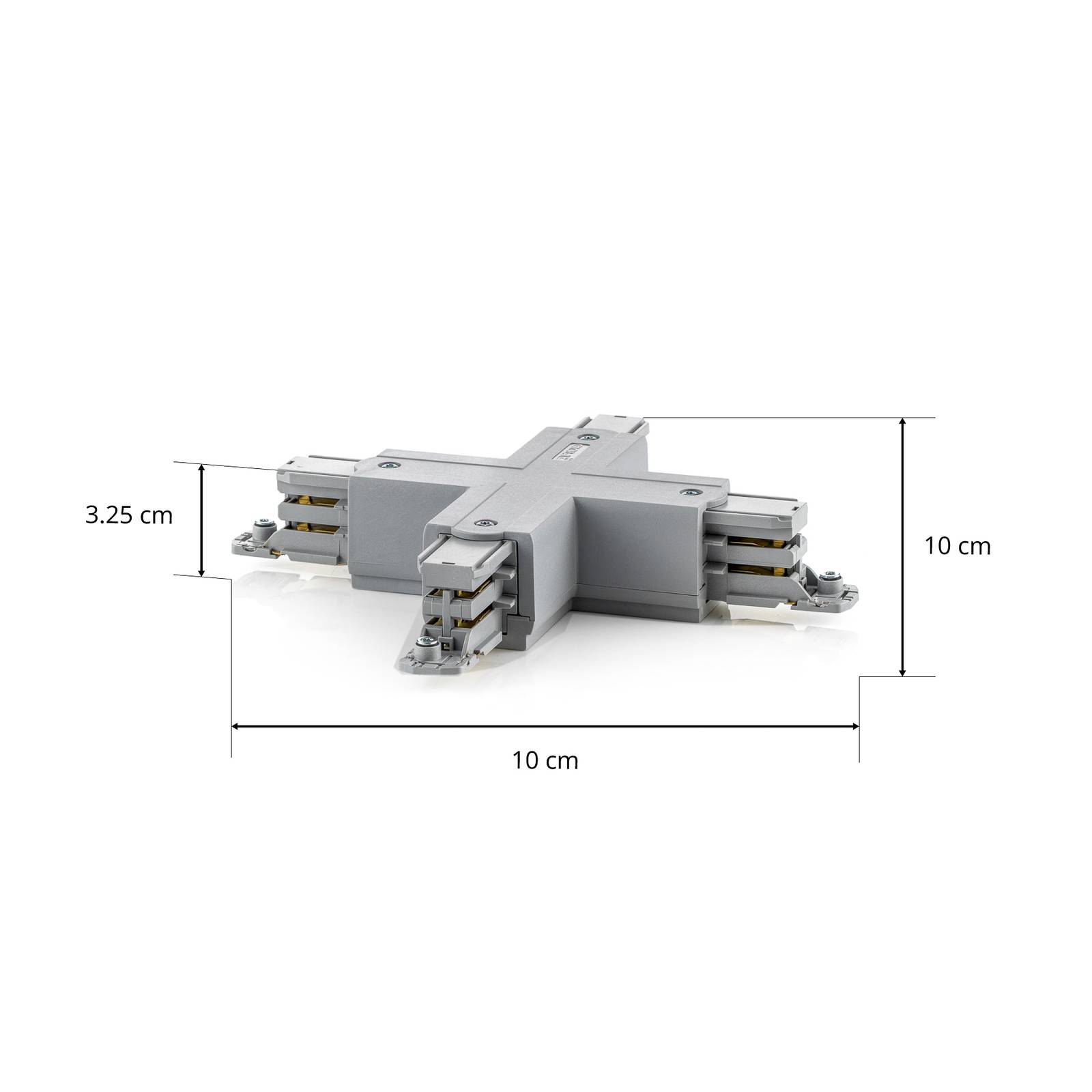 GLOBAL Connecteur en X pour rail triphasé Noa gris