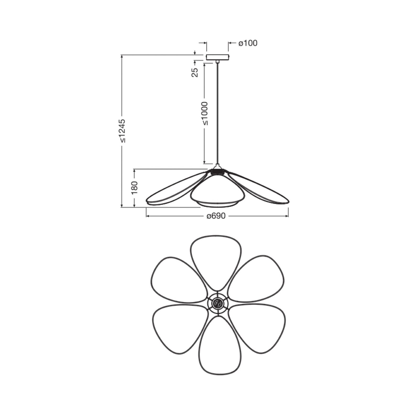 Lampada a sospensione OSRAM Decor Rattan Daisy, Ø 69 cm, beige, E27