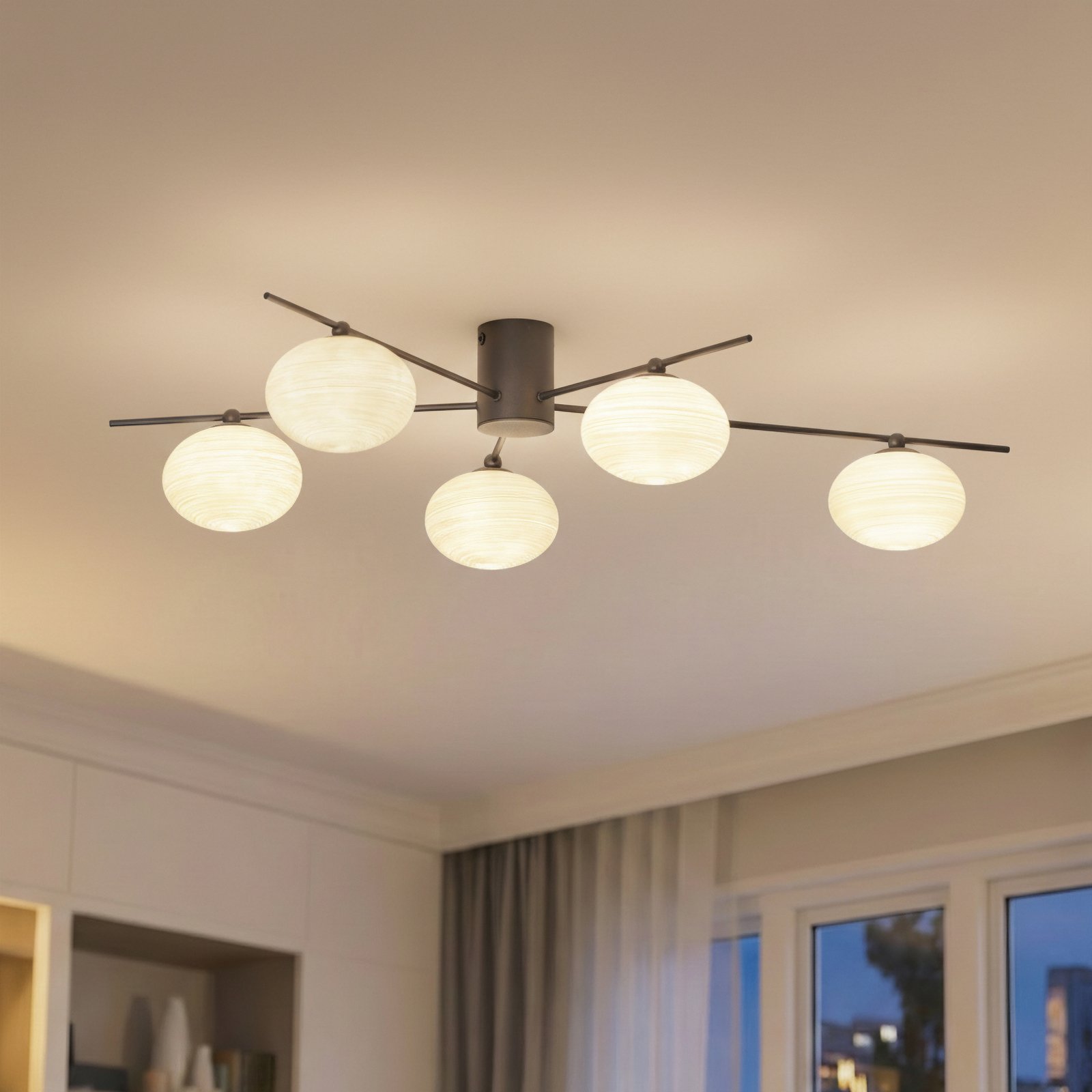 Valisa 5 Loftlampe Sort - Lindby Valisa 5 Loftlampe Sort - Lindby