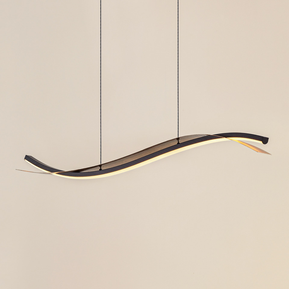 Lucande Alevia LED-hänglampa, guld / mässing från Lucande