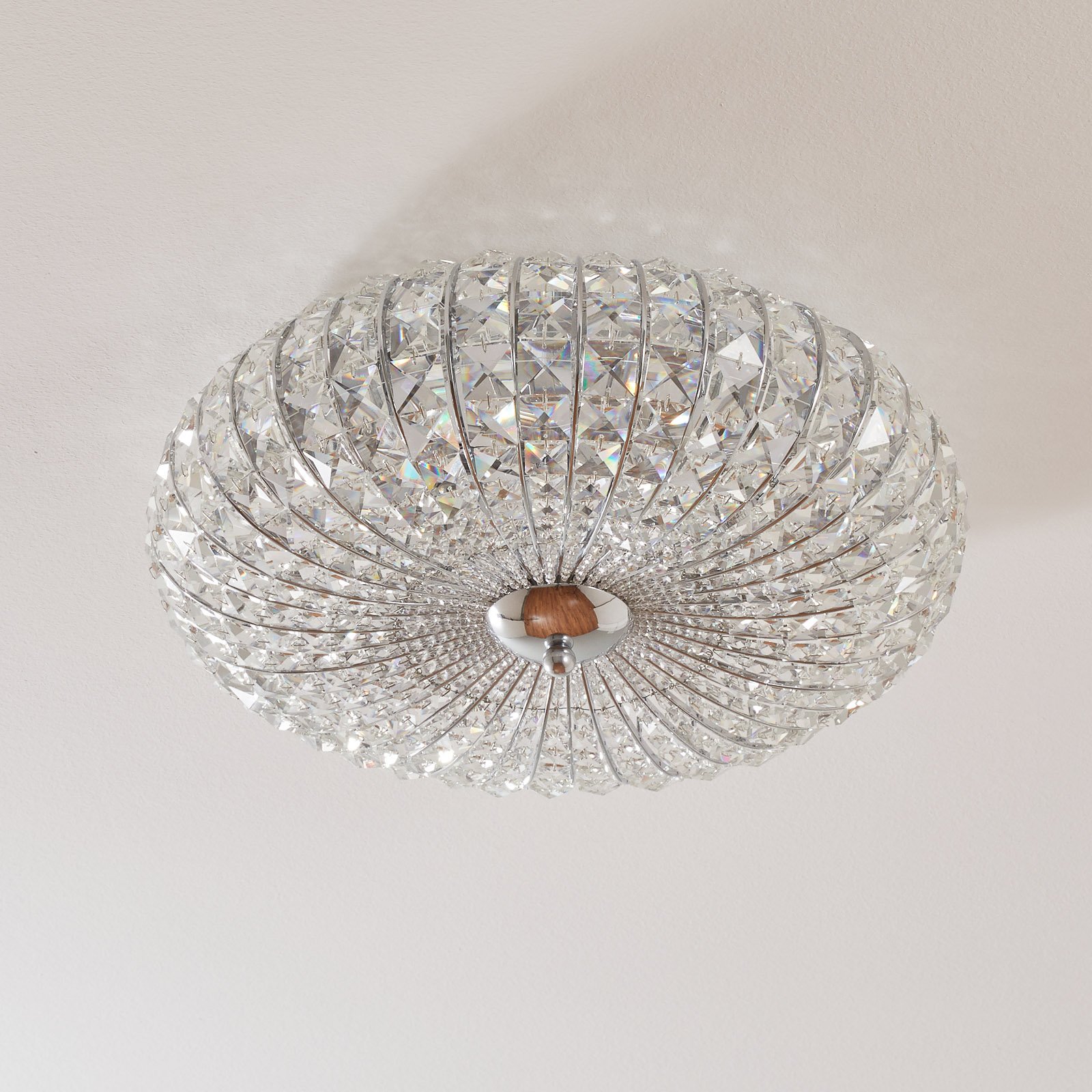 Lampa sufitowa Broche z kryształkami, Ø 49 cm