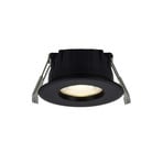 Rosalee LED recessed downlight, black, IP65, CCT switch