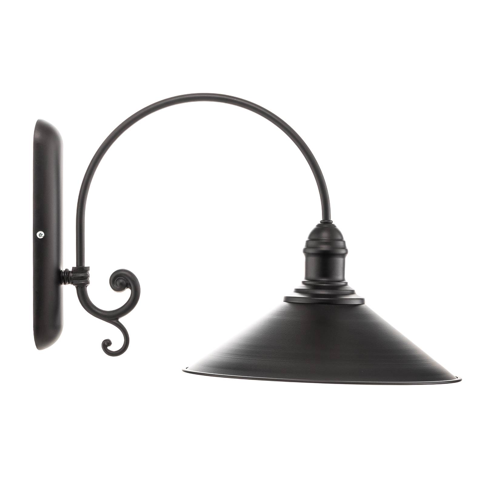 Lampa ścienna Elmo, czarna lakierowana