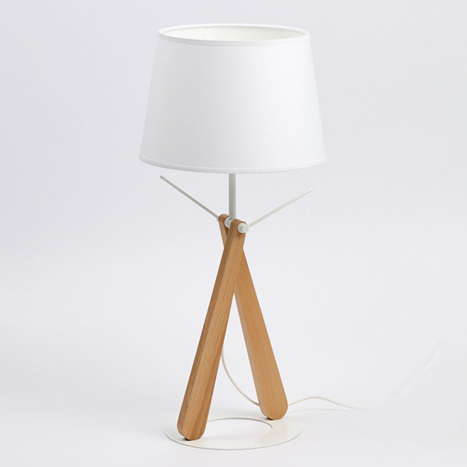 Stolna lampa Zazou LT bijela / svijetlo drvo