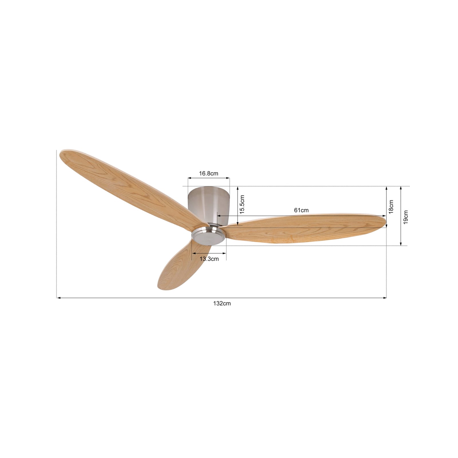Airfusion Radar Deckenventilator teak Ø 132cm leise - Beacon