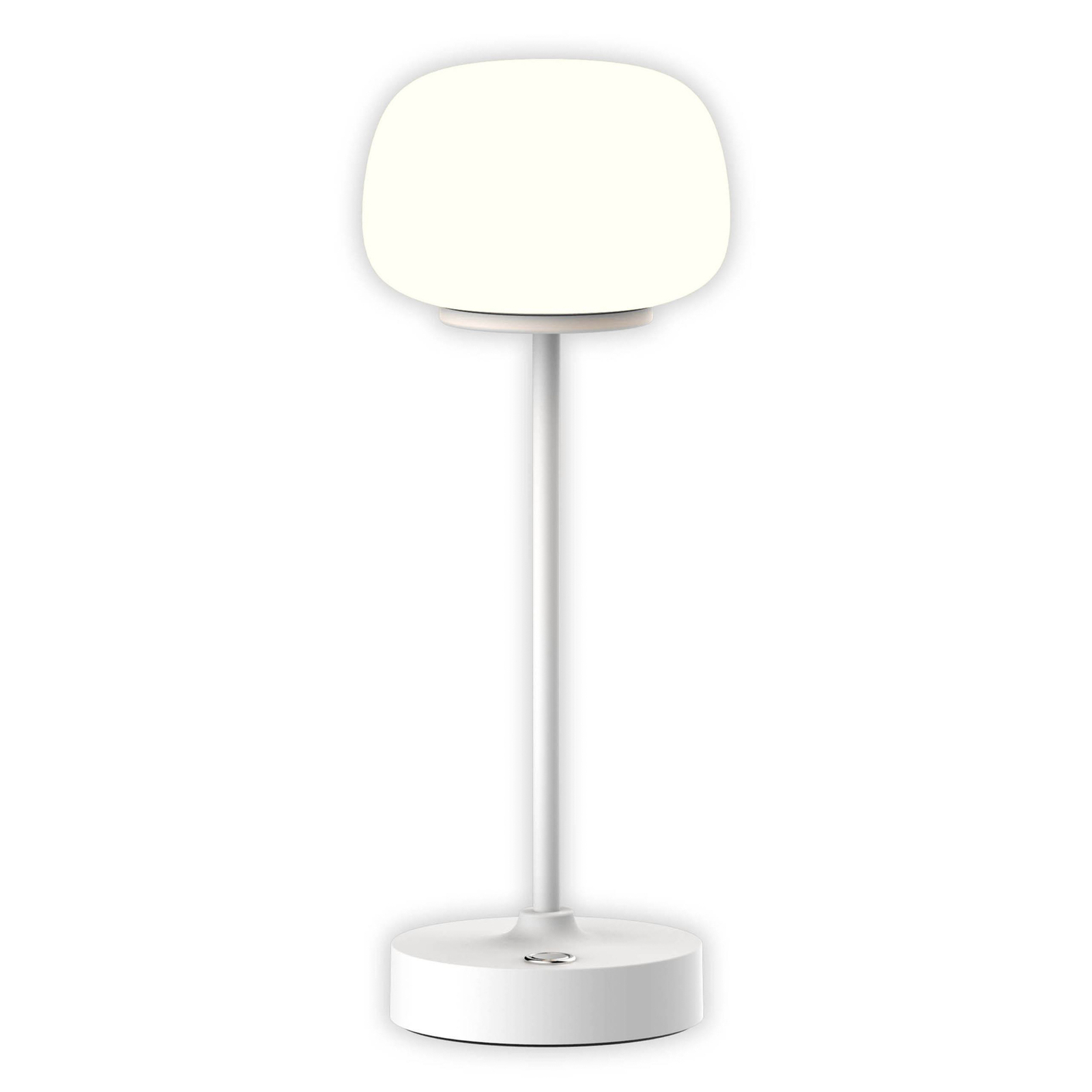 LED baterijska stolna lampa Pina bijela visina 27,8 cm dodir metal/staklo