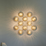 Nuura Liila 12 wall light, 12-bulb, gold/clear