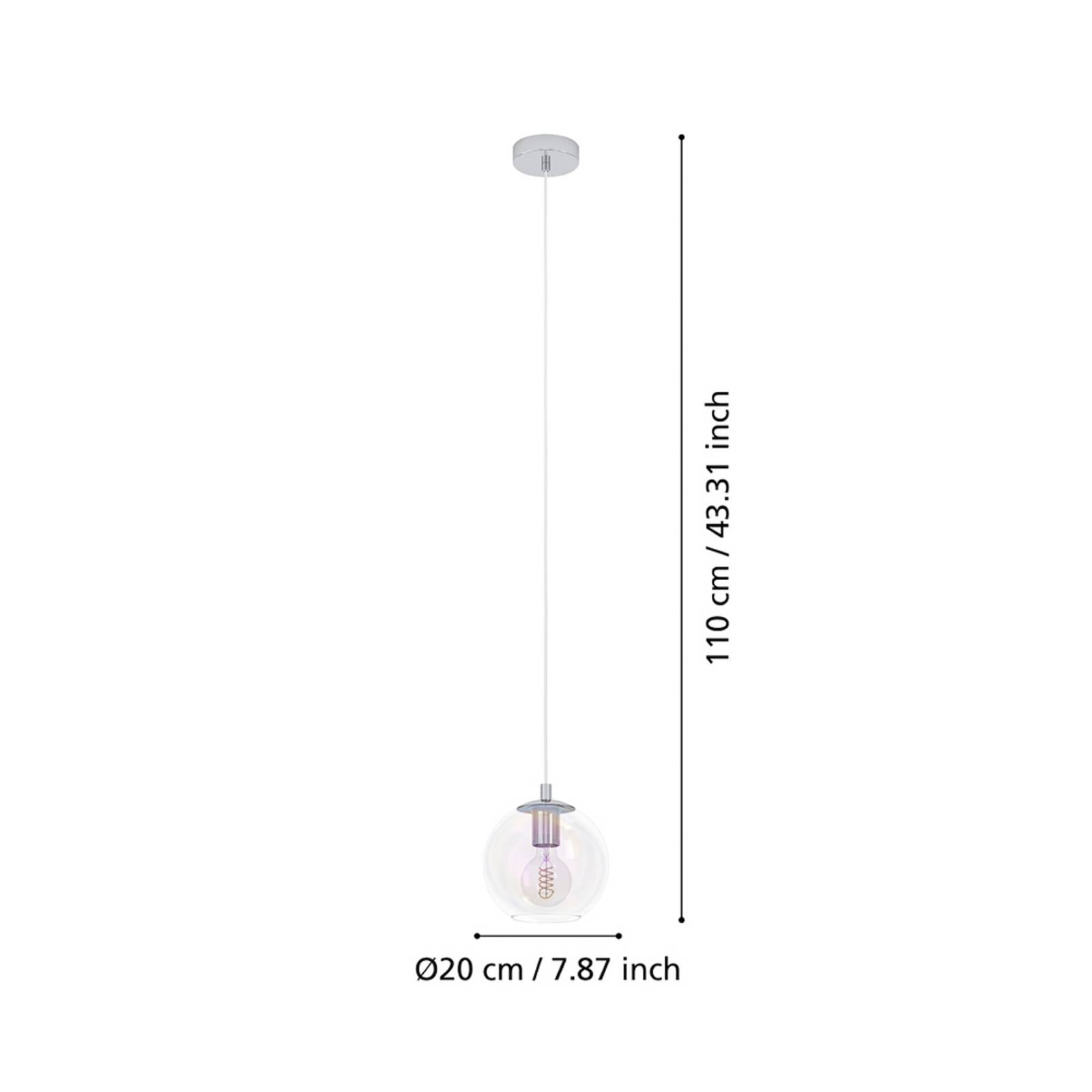 Żyrandol EGLO ARISCANI 2, średnica 20 cm, 1-punktowy, chrom/opalizujący