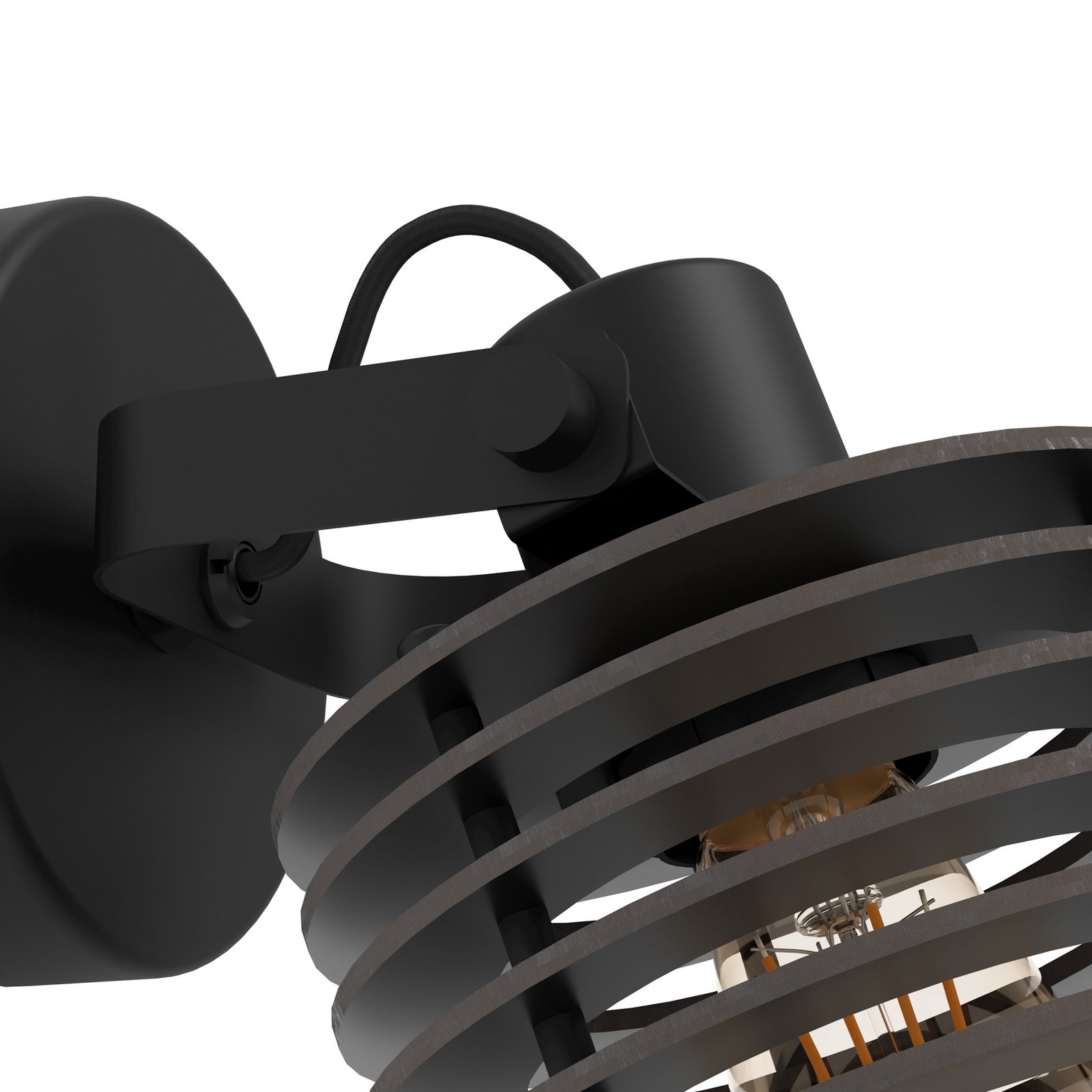 Wandleuchte Segovia, Schirm aus Holzringen