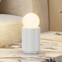Stolní lampa Lindby Nielson, bílá, výška stínidla 8,5 cm, sádra