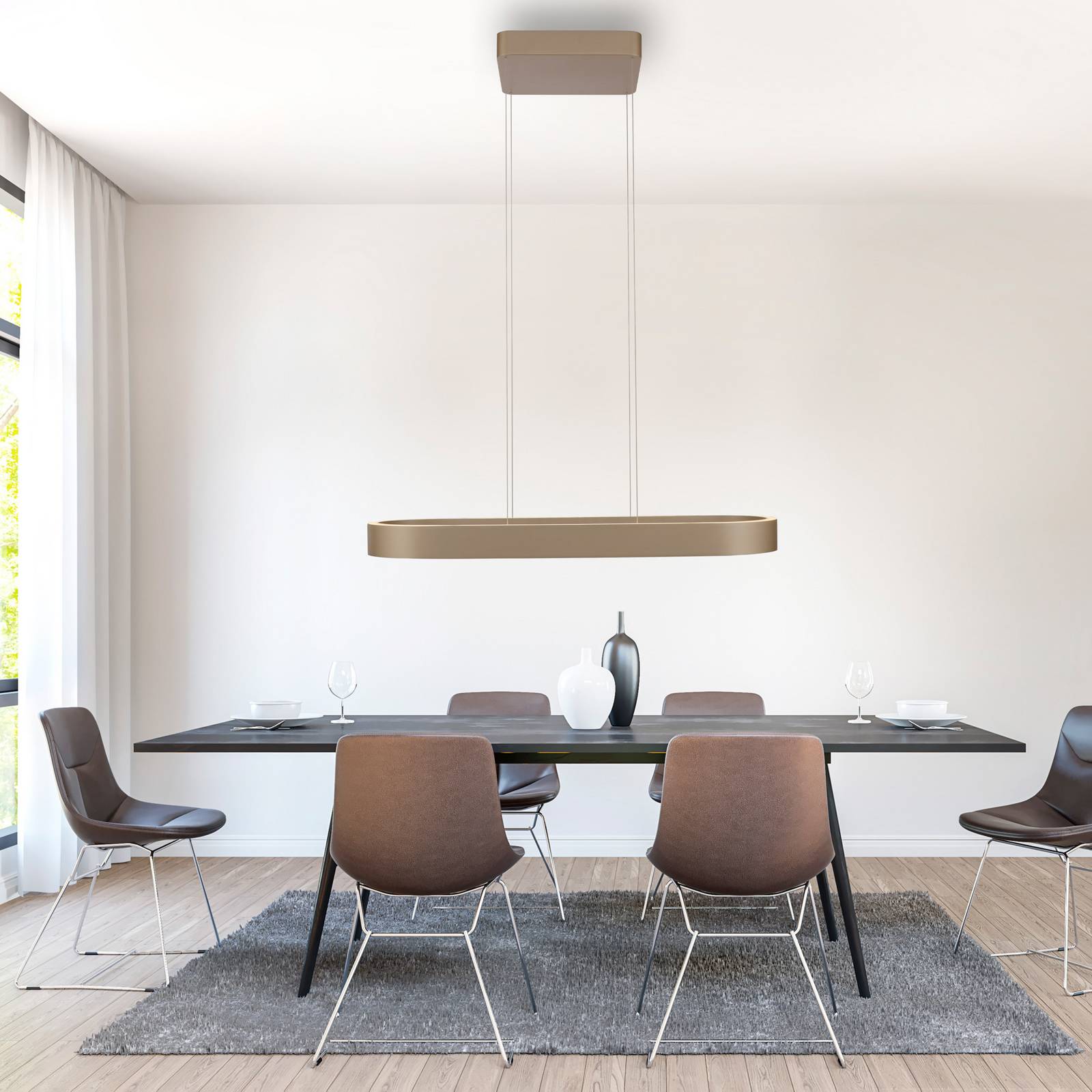 Paul Neuhaus LED-Hängeleuchte Q-Stretto, bronze, 86,8cm günstig online kaufen