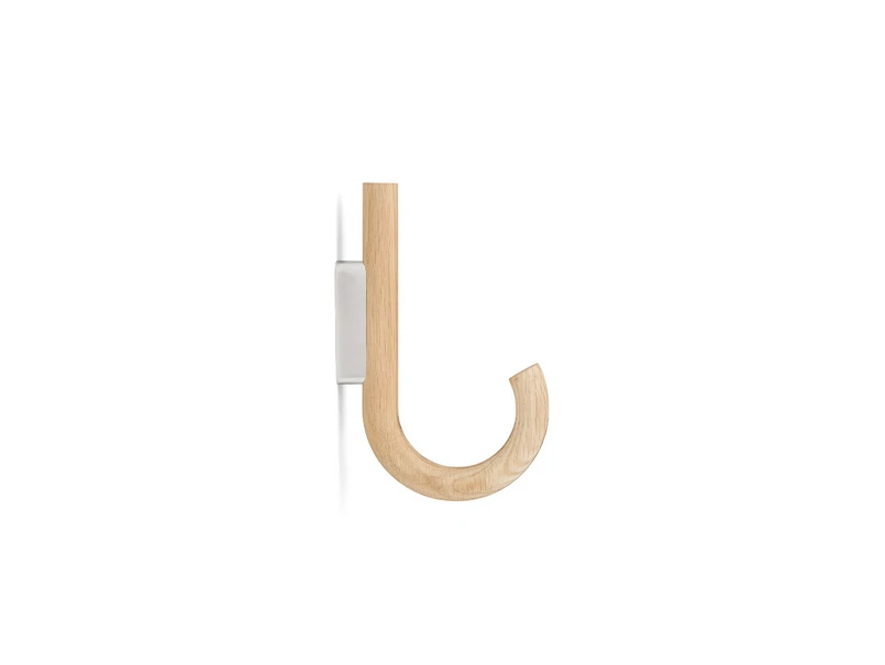 Produktfoto för Gejst - Hook Hanger - Galge - Oak hook / Chrome wall mount - L2 x D12,8 x H19 cm