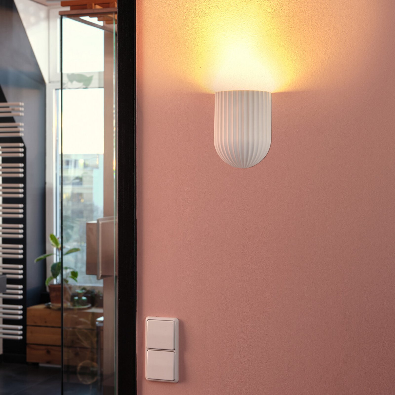 OSRAM Decor Plaster Routes wall light, white, plaster, GU10