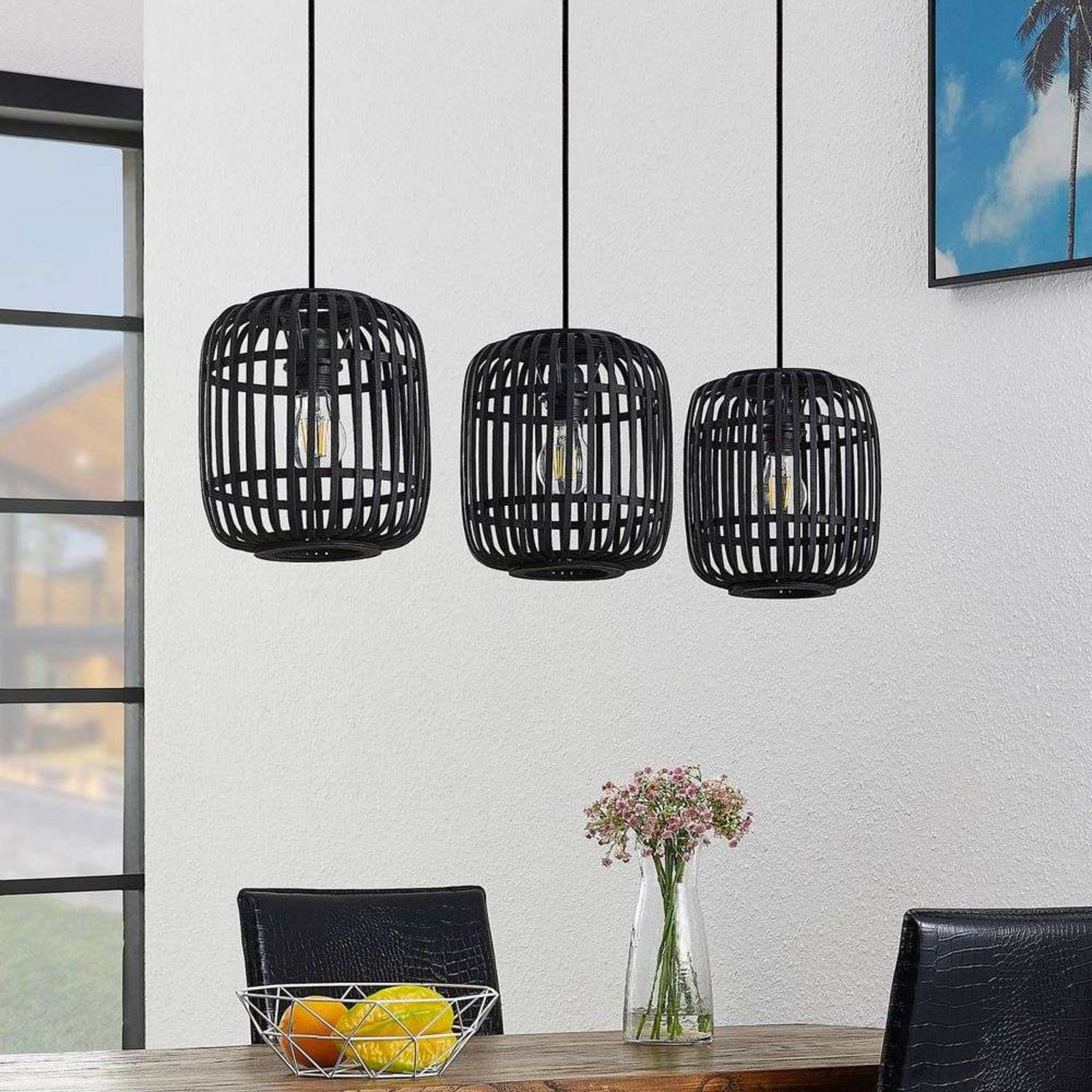 Canyana 3 Lampada a Sospensione Black - Lindby