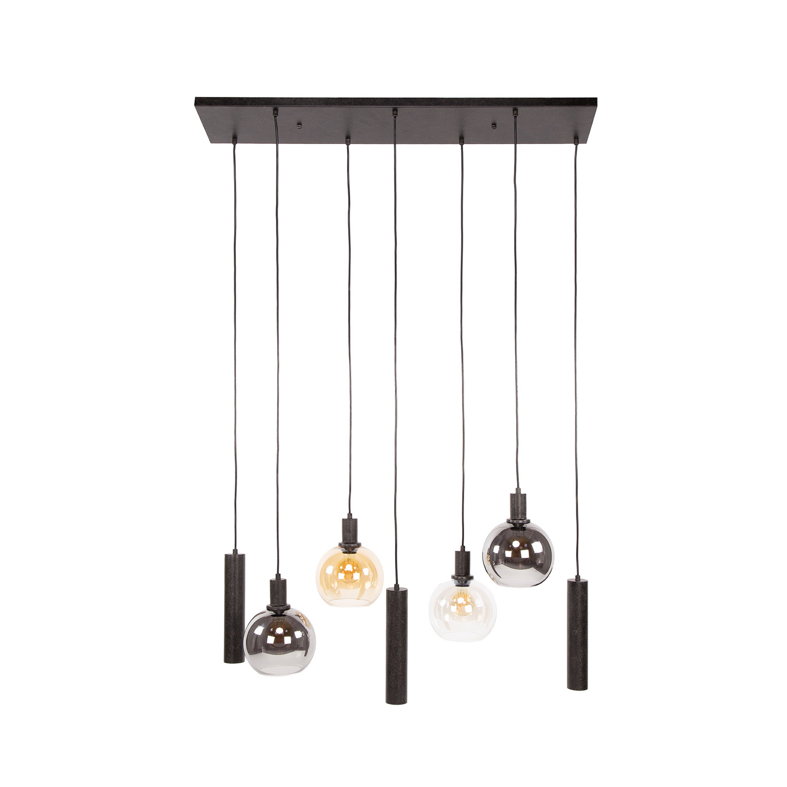 Pendelleuchte Sfera Tricolore, mehrfarbig, 7-flg., E27/GU10