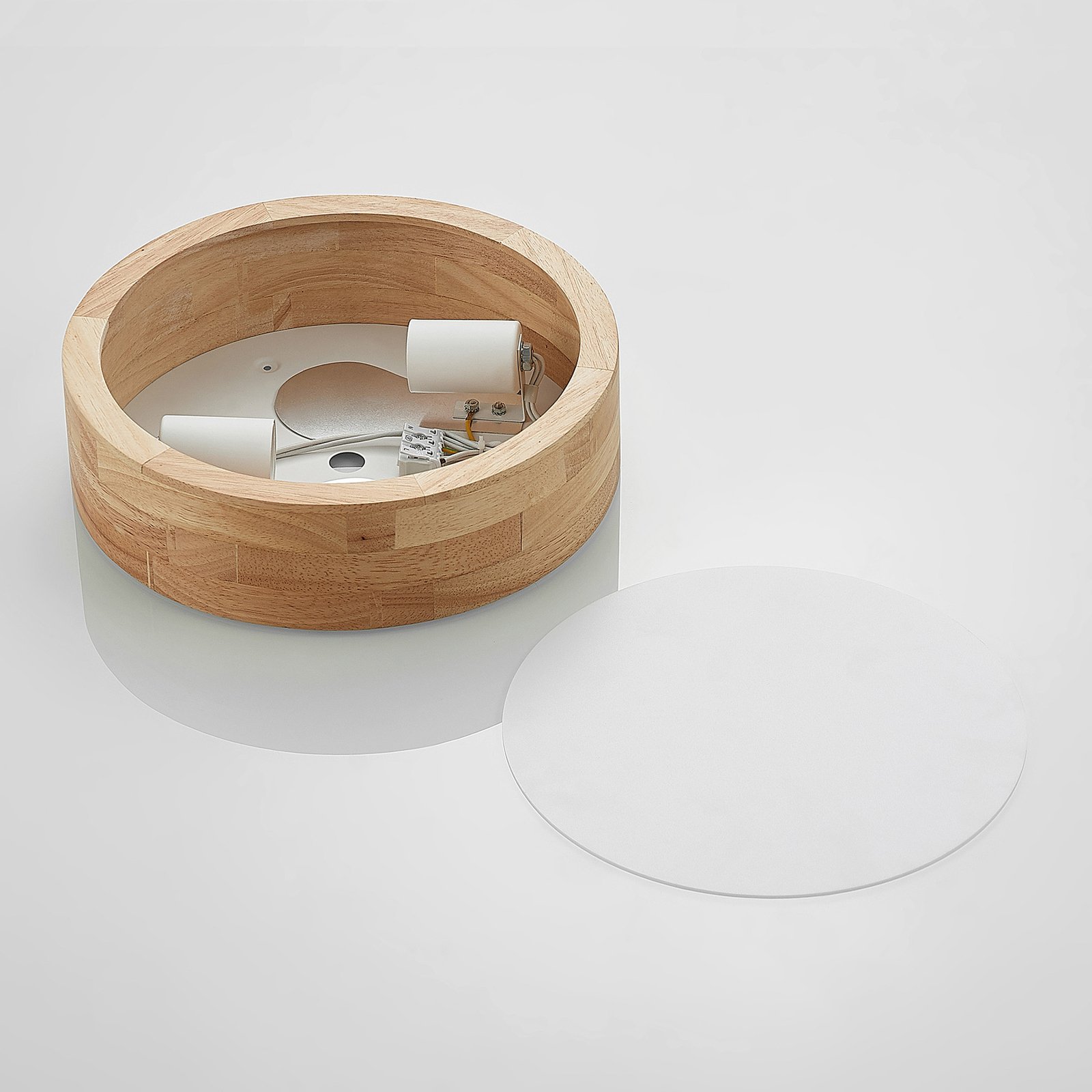 Tanju Plafondlamp Ø30 Wood/White - Lindby