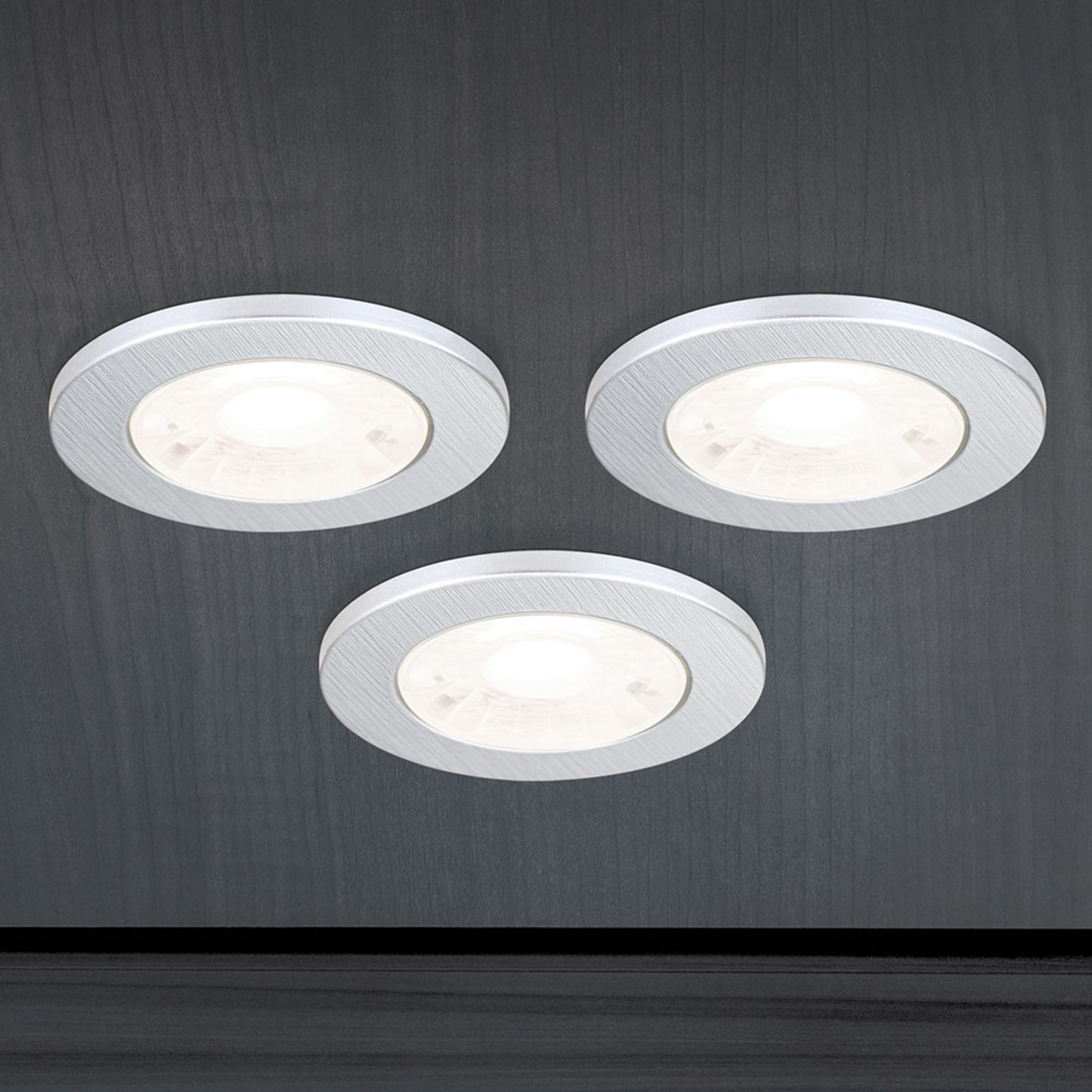 Spot encastré meuble LED Artist lot de 3 argenté