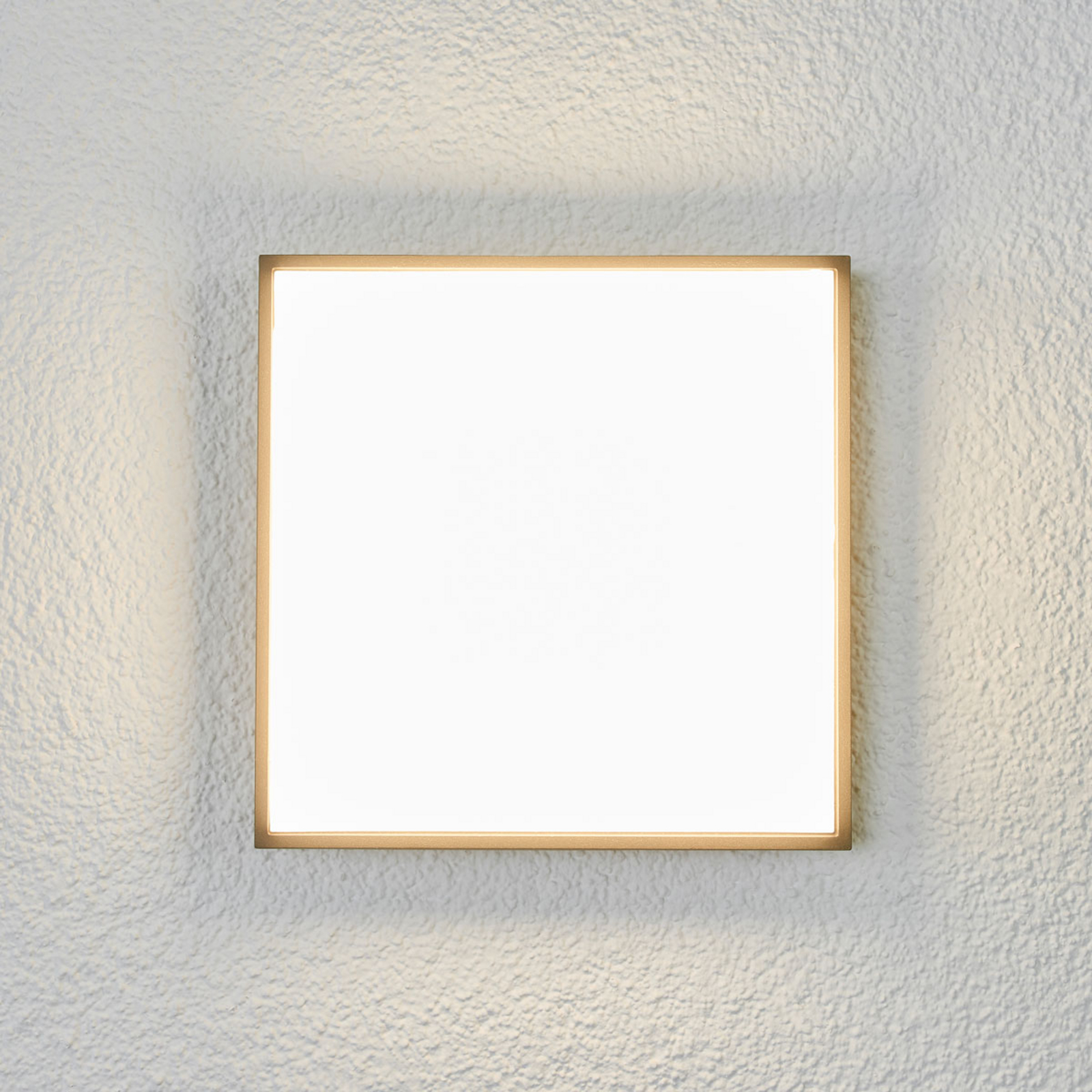 LED-Außendeckenleuchte Amra Eckig Quadratisch Lampenwelt 24 cm