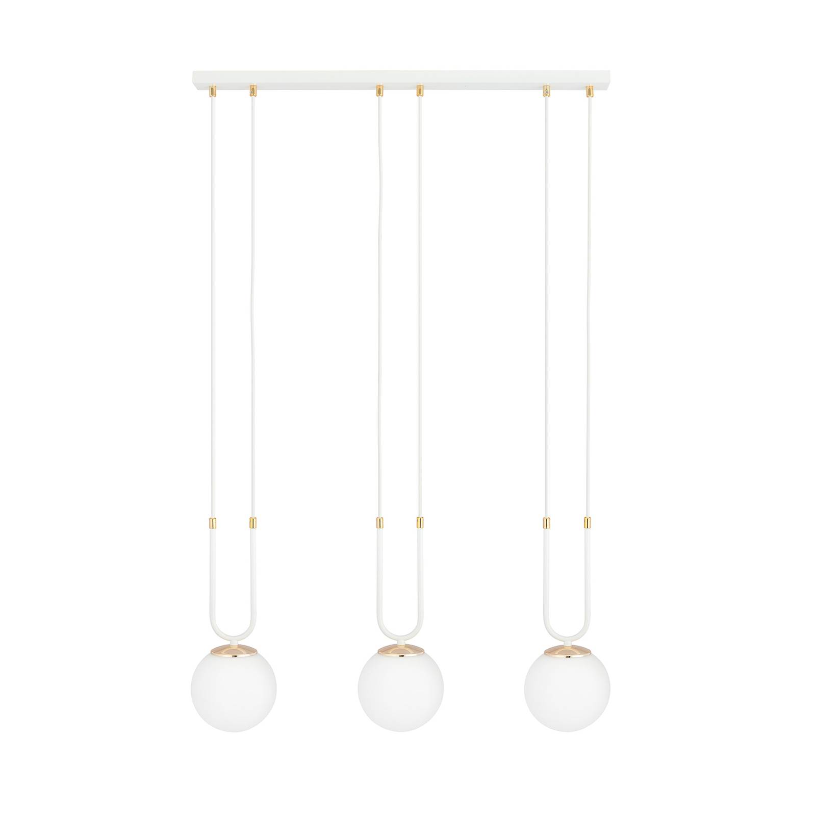 EMIBIG LIGHTING Suspension Glam blanche/opale trois lampes