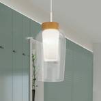 Nora hänglampa, 1 lampa, vit, transparent, glas