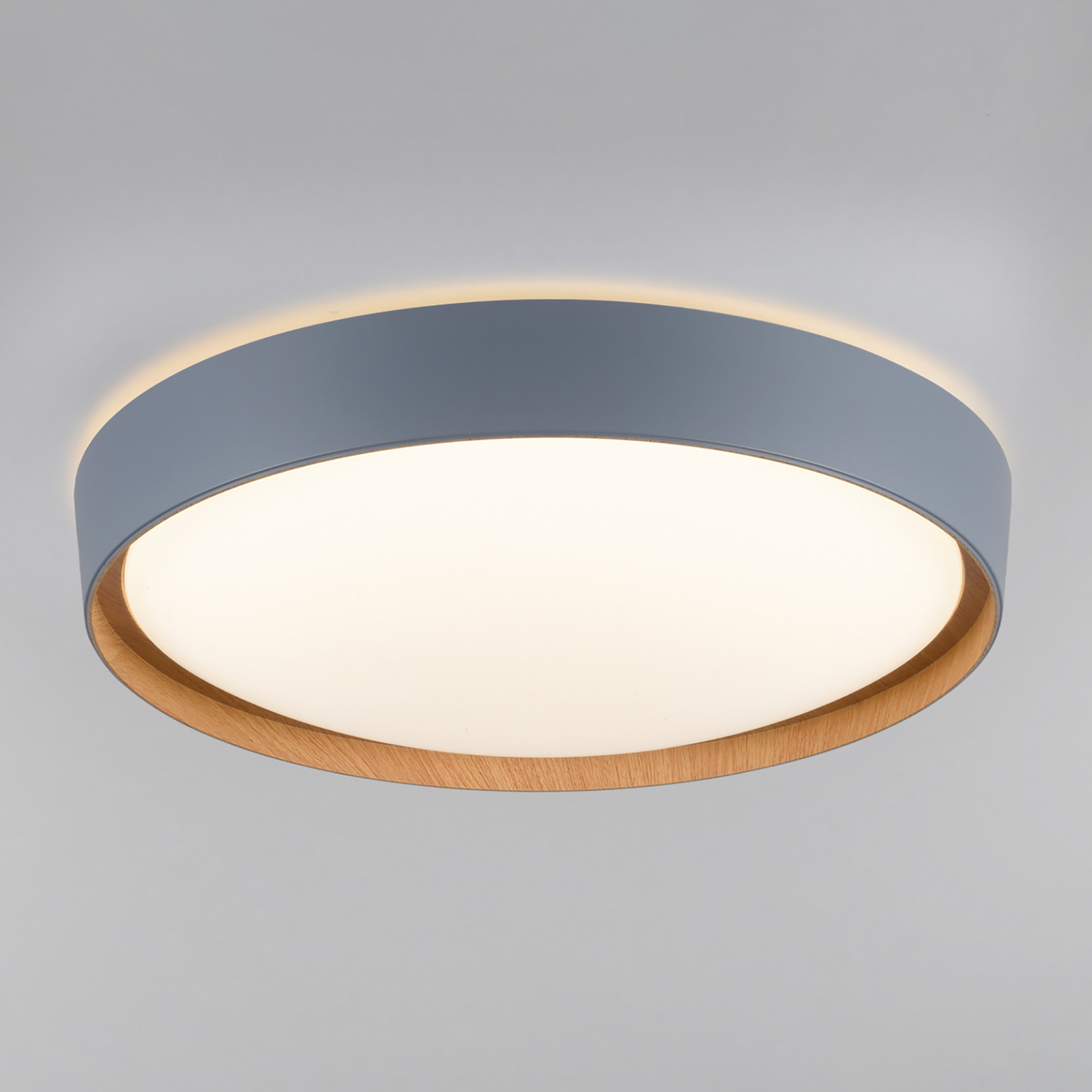 Paul Neuhaus Q-EMILIA LED ceiling light, grey/wood