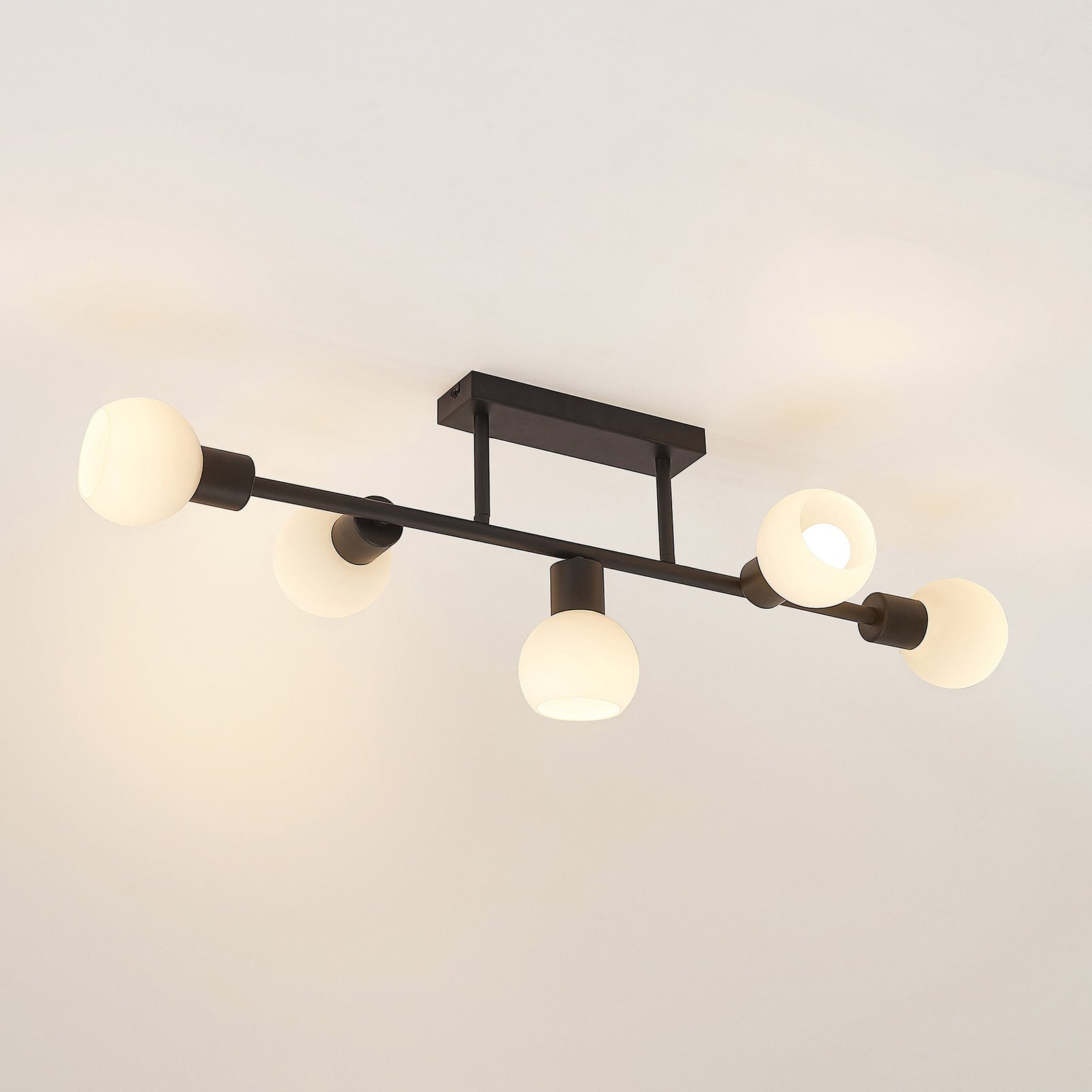 Biscala 5 Candeeiro de Tecto Black/Opal - Lindby