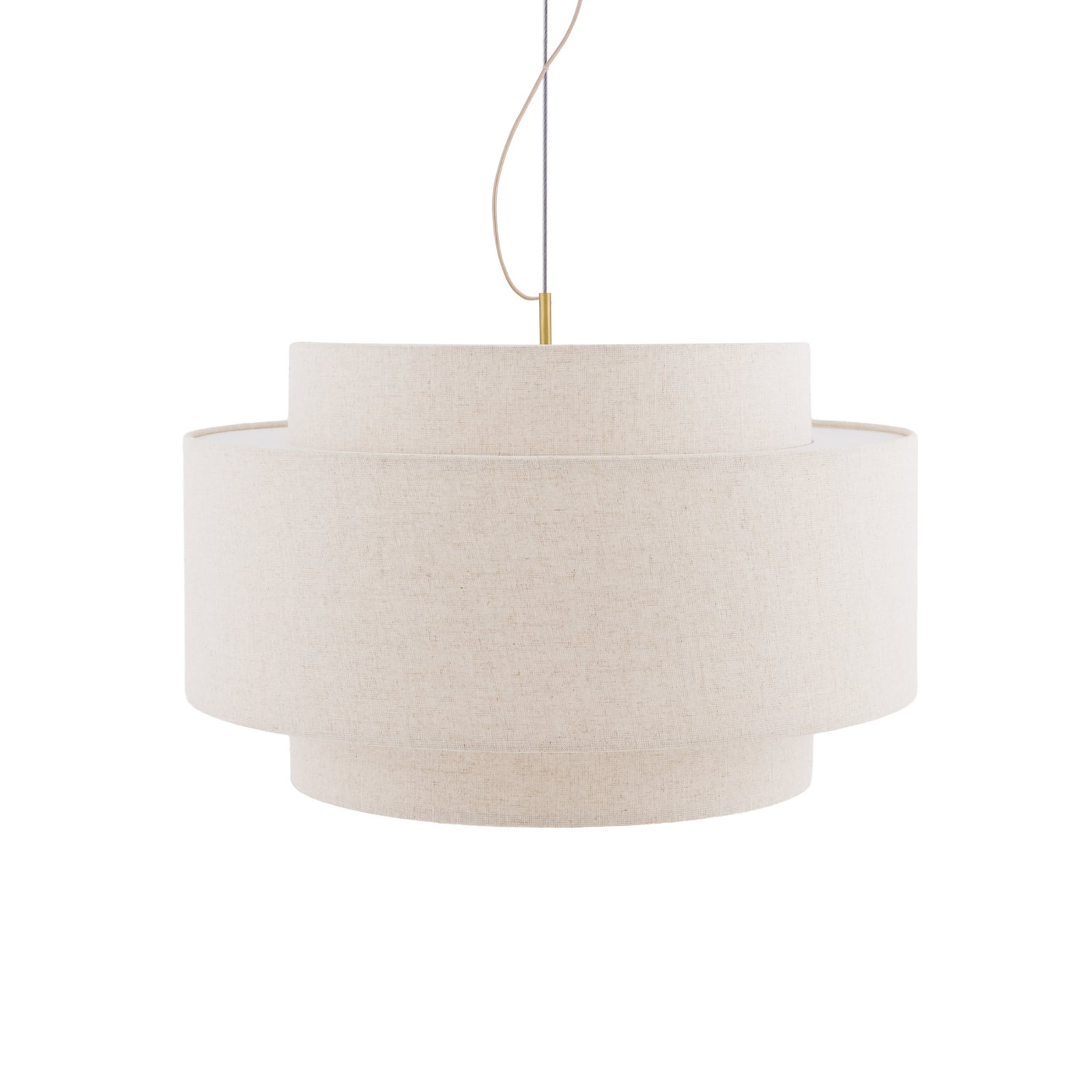 Noah Bouclé pendant light, Ø 70 cm, beige fabric – Globen Lighting