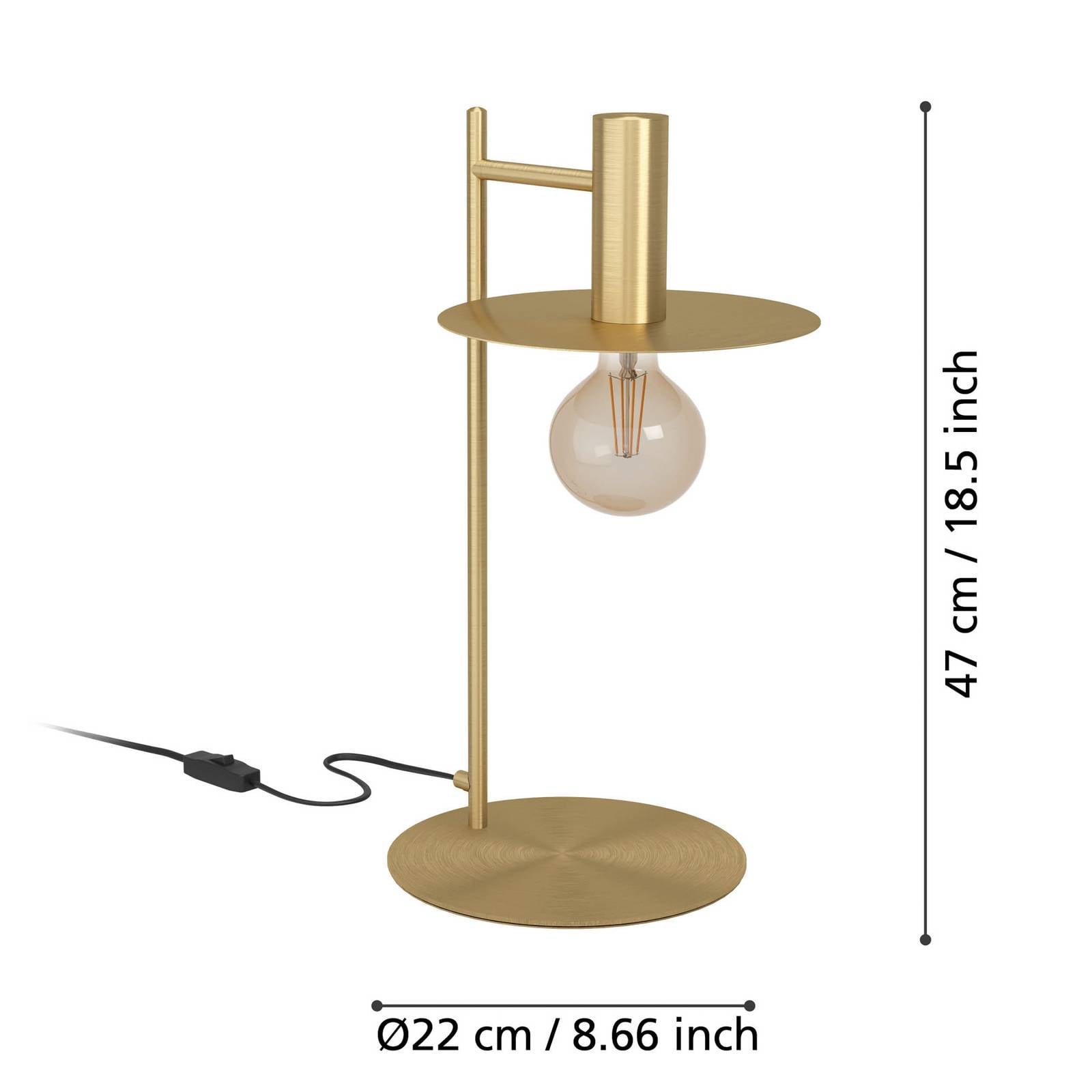Lampa stołowa Escandell ze szczotkowanego mosiądzu