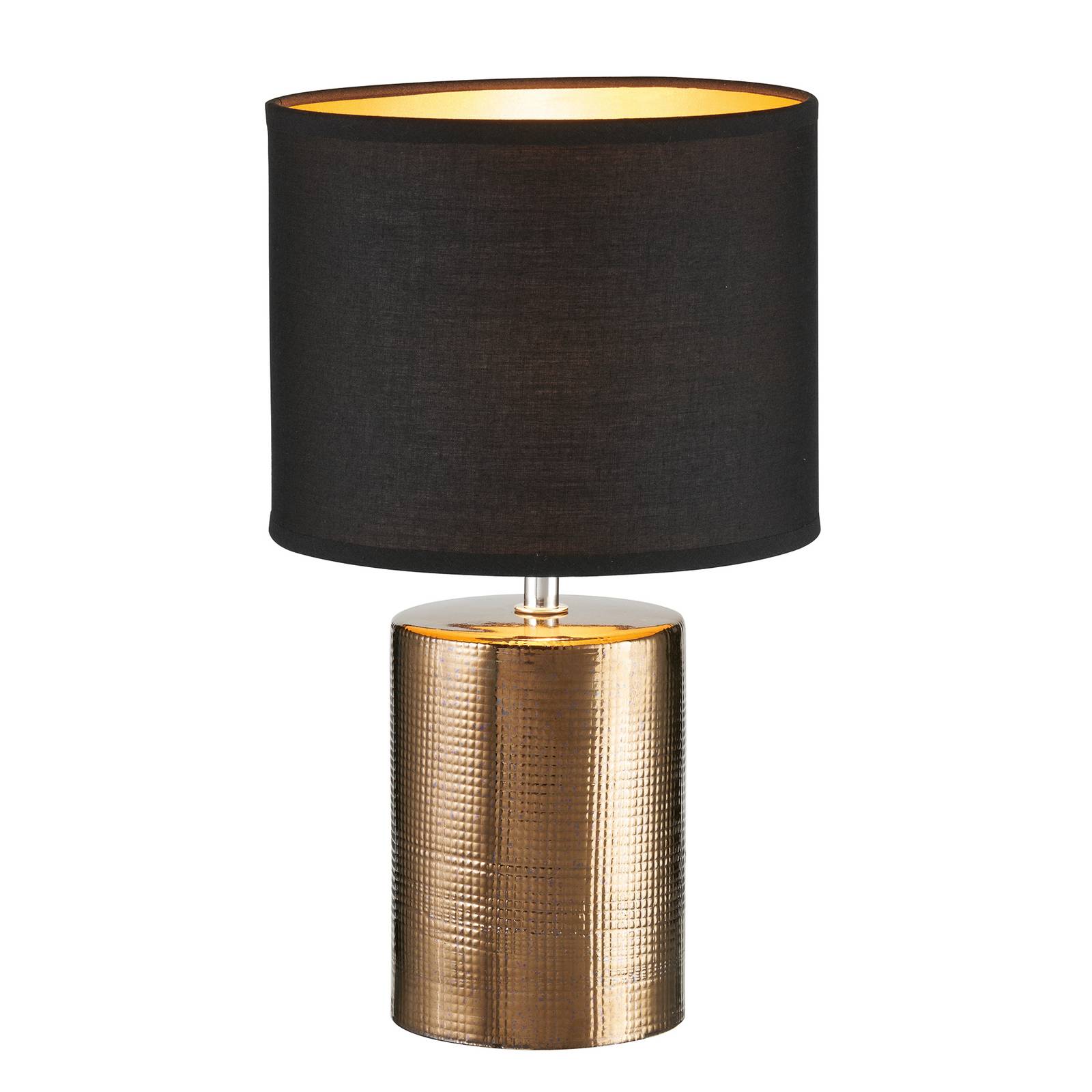 E-shop Stolová lampa Bronz, valcovitá, čierna/bronzová