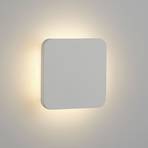 Gypsum LED wall light 15 x 15 cm, white plaster