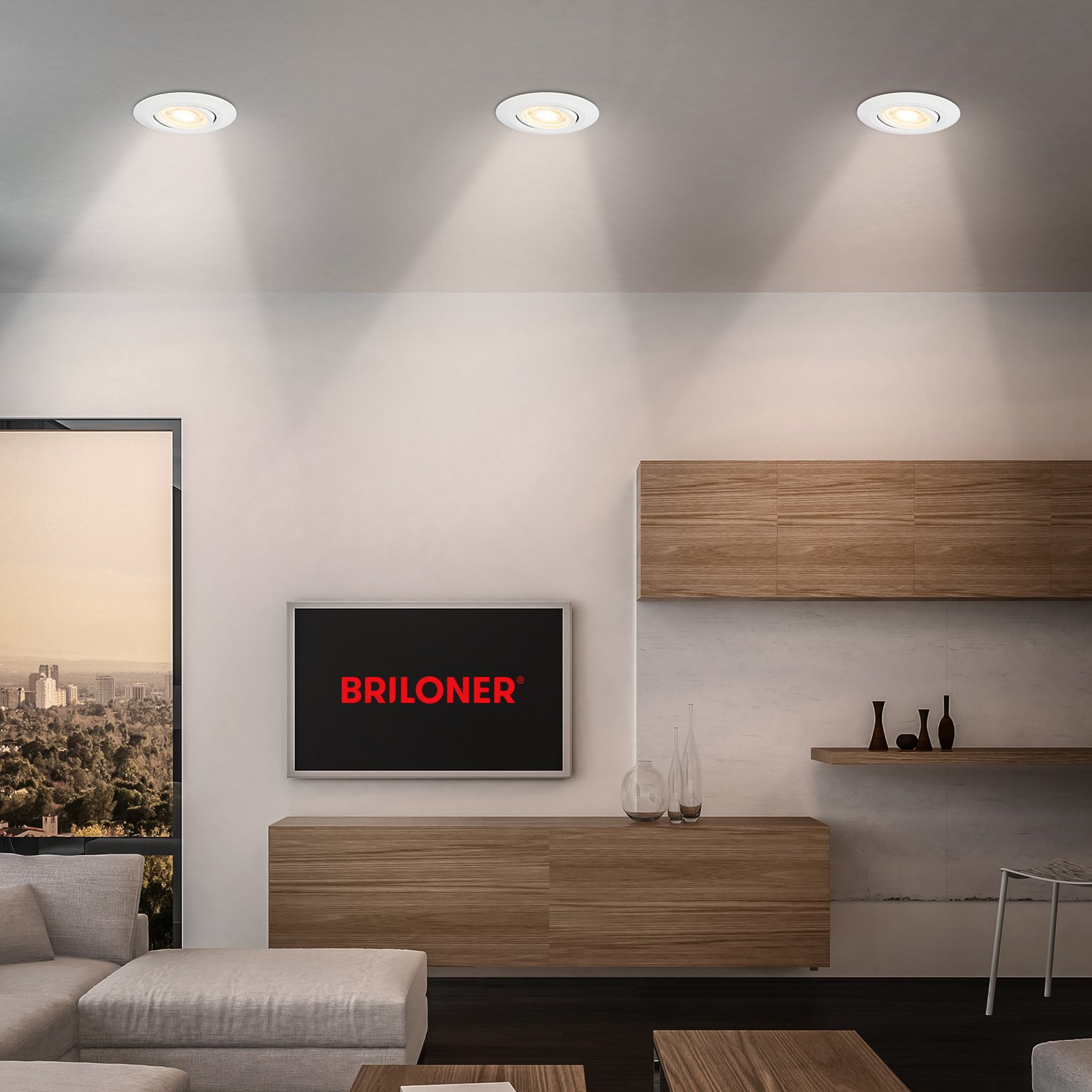 Luce da incasso Klira a LED, bianca, orientabile, dimmerabile, 3 unità