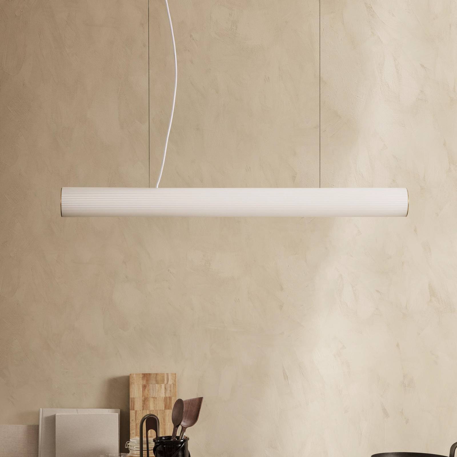 ferm LIVING Vuelta 100 blanc/laiton télécommande intensité variable