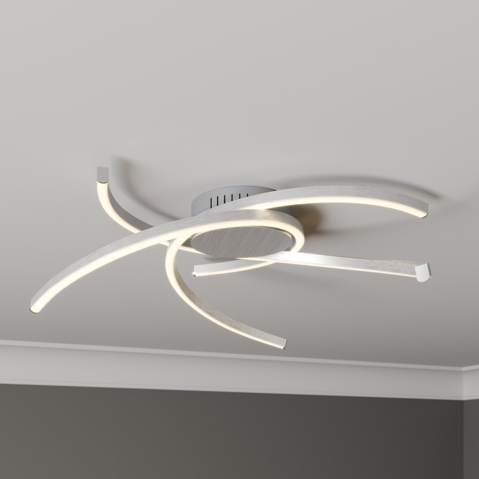 Lindby Katris LED φωτιστικό οροφής, 58 cm, αλουμίνιο