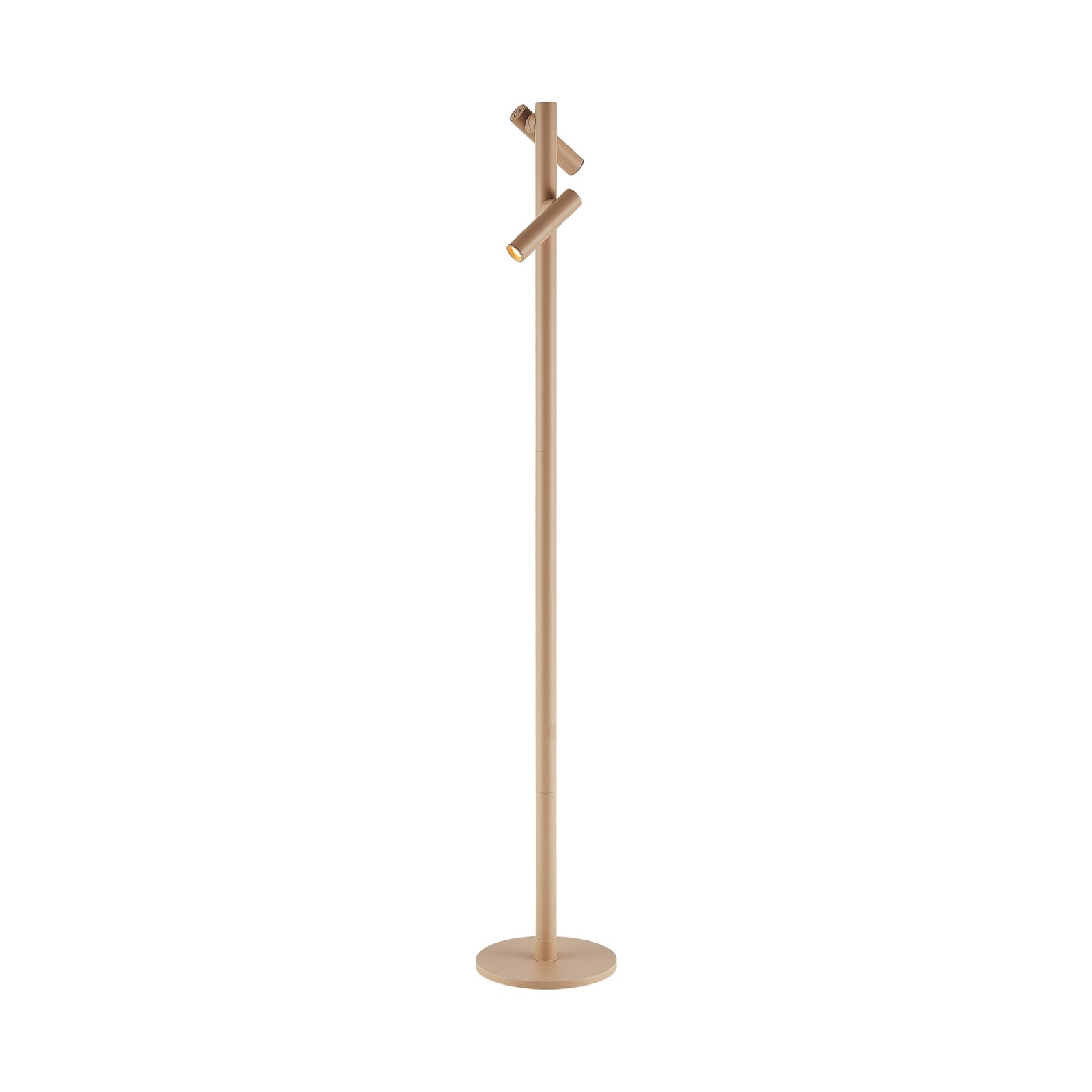 Molto Luce LED rechargeable floor lamp Mimo Double F, sand-coloured,