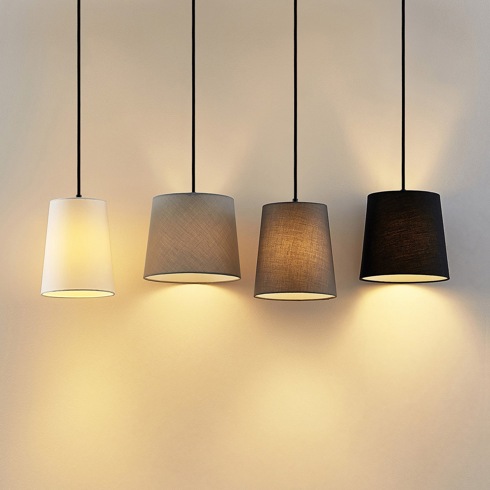 Hinai 4 Pendelleuchte Black/Grey/White - Lindby