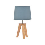 Lampada da tavolo Yoga color petrolio/legno chiaro, altezza 34 cm - COREP SAS