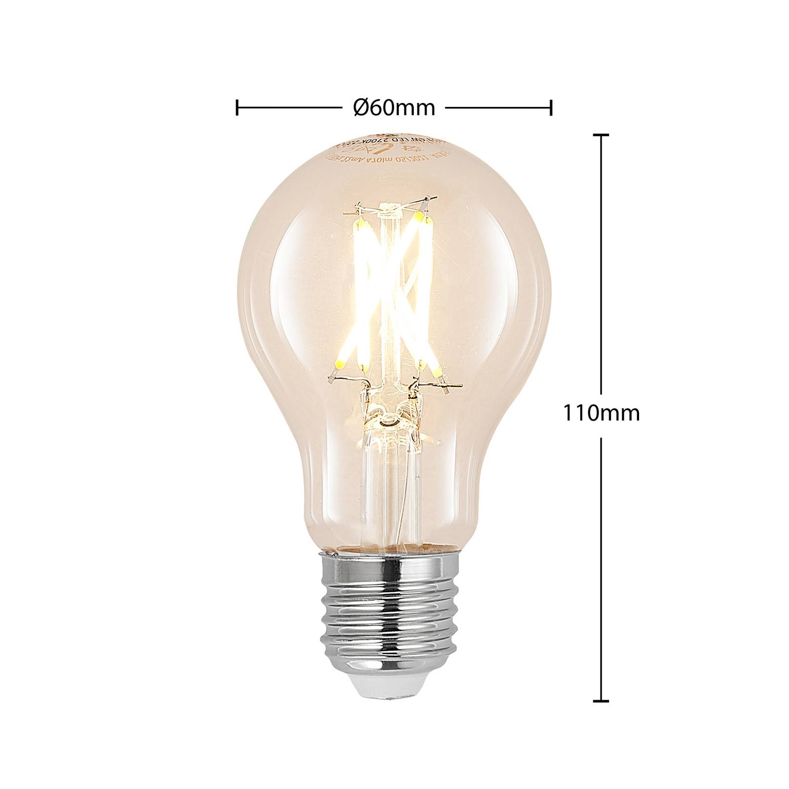 E27 LED-pære 6 W 2.700 K filament kan dæmpes klar