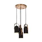 Hängeleuchte Esra, schwarz, Ø 35 cm, Metall, 4-flammig