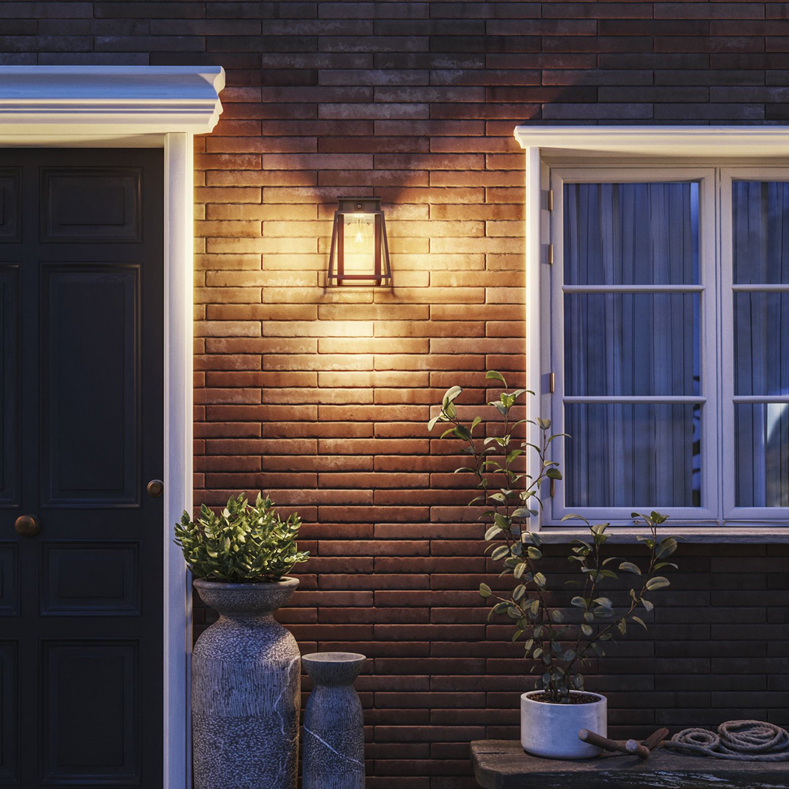 Philips LED solárne vonkajšie nástenné svietidlo Lysin UE, senzor, IP44