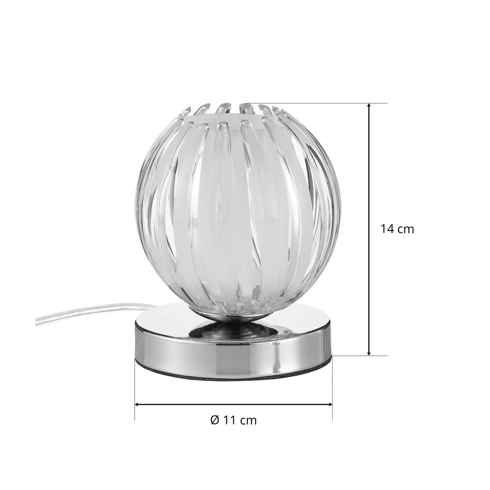 Claw table lamp, touch function, clear lampshade