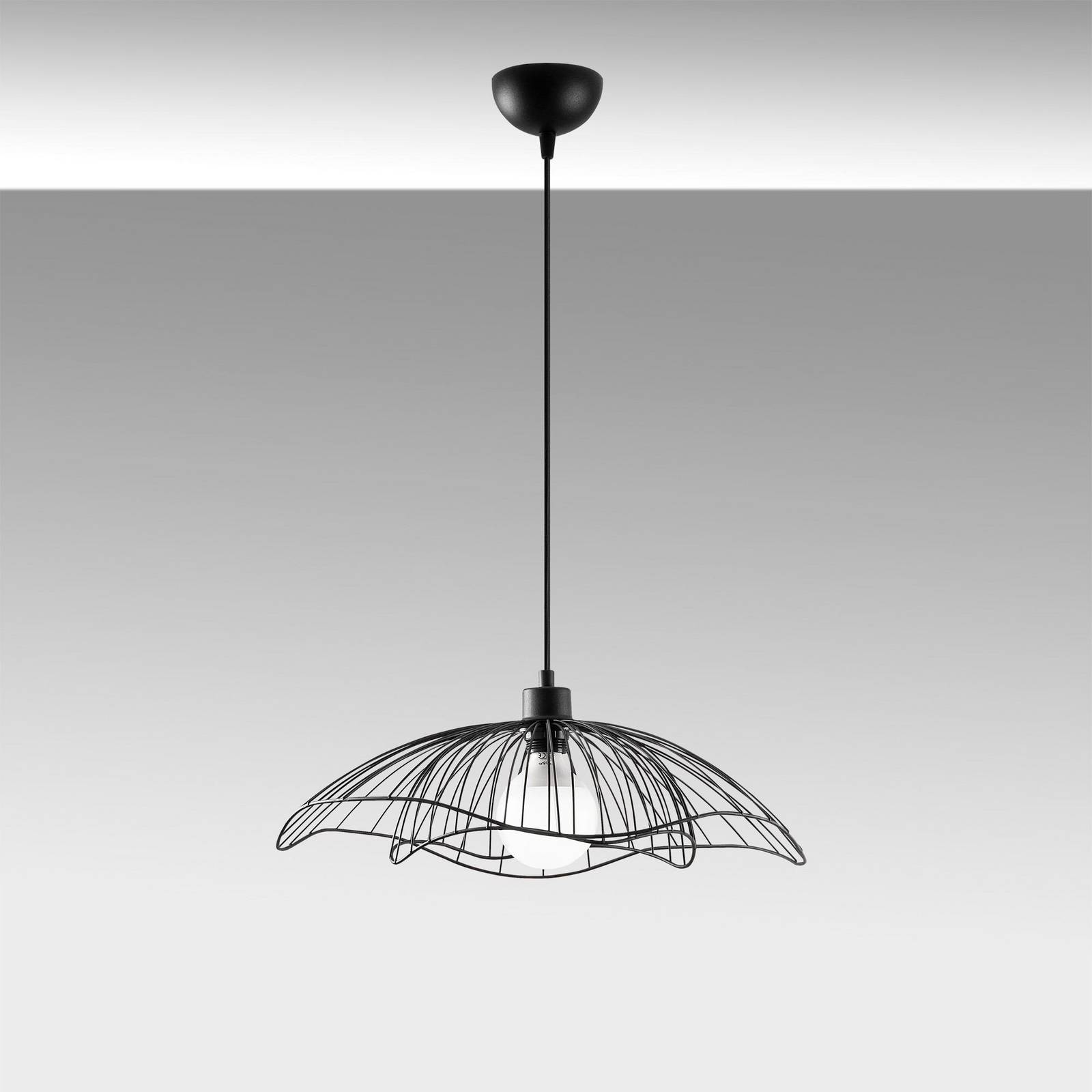 Żyrandol Tel, czarny, metal, Ø 50 cm, metal