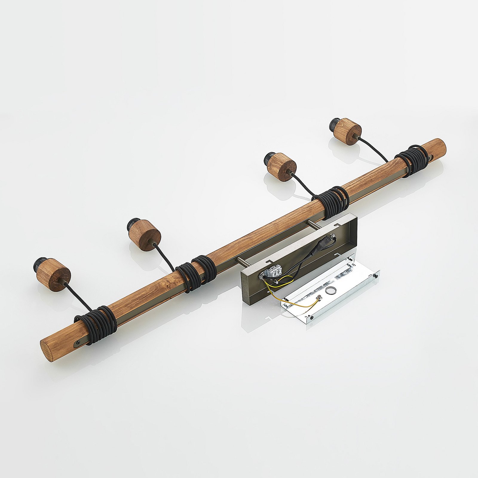 Durbis 4 Lampada a Sospensione Dark Grey/Wood - Lindby