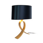 Tischlampe CICLO OVAL, schwarz/gold, 52 cm Metall/Kunststoff